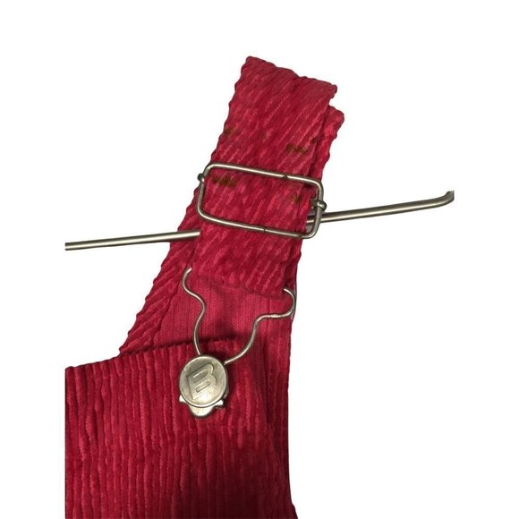 Vintage NWT RARE 90's NBA Chicago Bulls Red Corduroy BIB Overalls VTG Jordan NEW - Picture 9 of 11